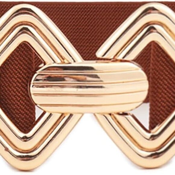 Other - Stretchy Wide Women's Elastic Waist Belt for Dresses Gold Buckle